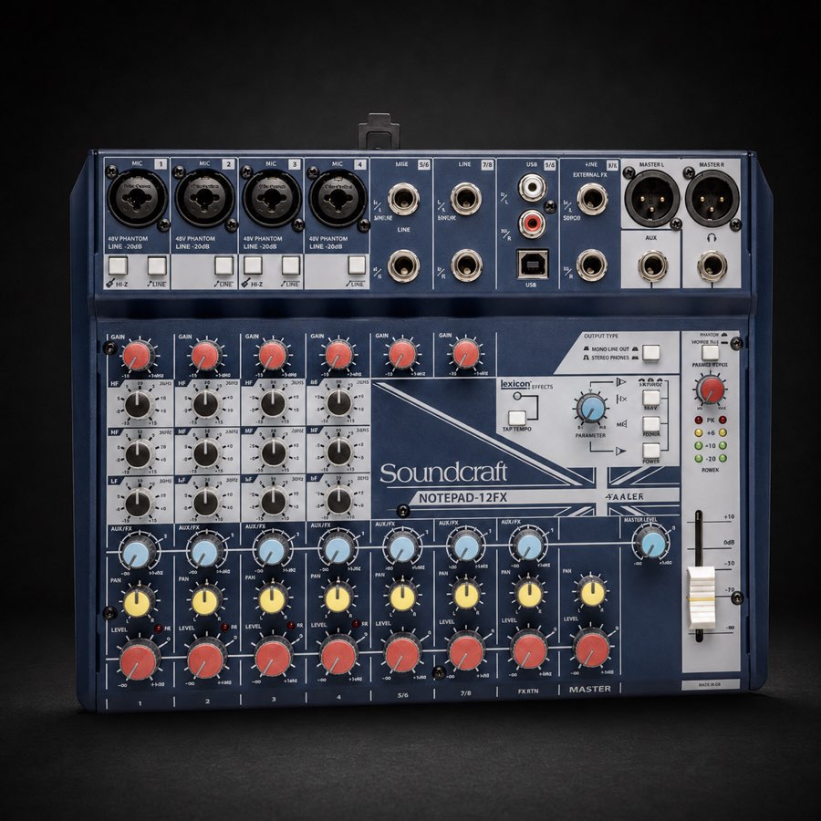 Mesa de mezclas Soundcraft Notepad-12FX de 12 canales con efectos Lexicon